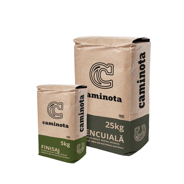 Kit testare sistem Caminota 25 kg Tencuiala cu Paie si 5 kg Finisa Rusticj